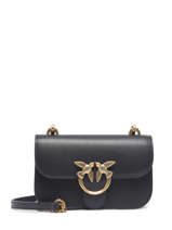 Cross Body Tas Classic Love Baby Bell Leder Pinko Zwart love bag icon 1P22U0