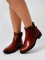 Enkellaarsjes Uit Leder Dorking Bruin women D8901-vue-porte