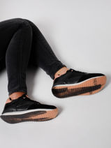 Damessneakers New York Leder Hoff Zwart women 22202014-vue-porte