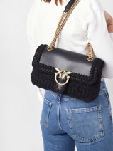 Schoudertas Love Bag Puff Leder Pinko Zwart love bag puff 1P22SQ-vue-porte