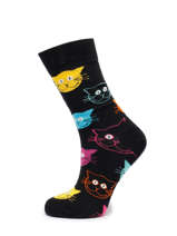 Sokken Cats Happy socks Zwart women MJA01-vue-porte