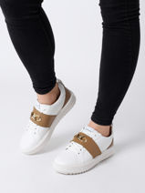 Sneakers Emmett Strap Uit Leder Michael kors Bruin women F2EMFS1L-vue-porte