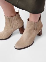Enkellaarsjes Met Hak Selena Uit Leder Brenda zaro Beige women 3898-vue-porte