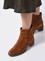 Enkellaarsjes Met Hak Uit Leder Gabor Bruin women 43-vue-porte