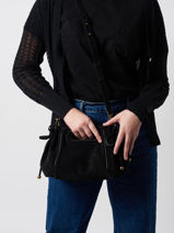 Cross Body Tas Folk Light Leder Gerard darel Zwart folk light W405-vue-porte