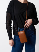 Cross Body Tas Tresor Leder Gerard darel Bruin tresor M411-vue-porte