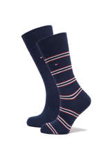 Herensokken Tommy Stripe 2 Paar Tommy hilfiger Veelkleurig socks men 71220242-vue-porte