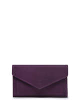 Portefeuille Leder Etrier Violet etincelle nubuck EETN701