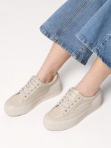 Sneakers Uit Leder Calvin klein jeans Beige women 8640GD-vue-porte