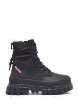 Enkellaarsjes Revolt Uit Leder Palladium Zwart women 97240010