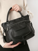 Handtas Soft Croco Nova Leder Lancaster Zwart soft croco nova 5767-vue-porte