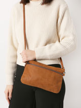 Cross Body Tas Vicky Leder Nat et nin Bruin vintage VICKY-vue-porte