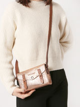Cross Body Tas Mini Indispensable Leder Paul marius Roze vintage MINI-vue-porte