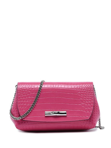 Longchamp Roseau Croco Cross bodytas Roze