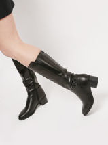 Laarzen Met Hak Uit Leder Tamaris Zwart women 25530-29-vue-porte