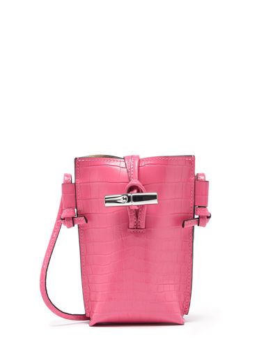 Longchamp Roseau Croco Etui ipod/cd Roze