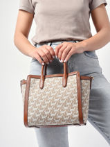 Handtas Kaden Met Logoprint Leder Lauren ralph lauren Beige kaden 31867209-vue-porte