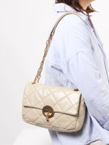Schoudertas Moon Leder Vanessa bruno Beige moon 84V40329-vue-porte
