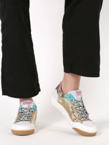 Sneakers Taline Uit Leder Semerdjian Goud women TALI9339-vue-porte