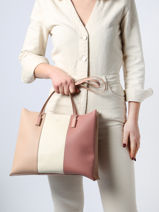 Schoudertas A4 Formaat Trapeze David jones Roze trapeze 3-vue-porte