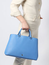 Handtas Hanna Leder Lauren ralph lauren Blauw hanna 31898556-vue-porte