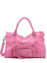 Handtas Pop Leder Basilic pepper Roze pop BPOC22