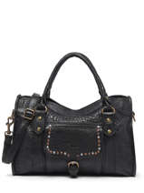 Handtas Stone Leder Basilic pepper Zwart stone BSTN22