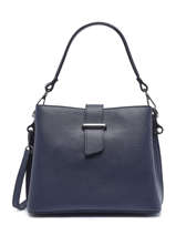 Schoudertas Caviar Leder Milano Blauw caviar CA19113