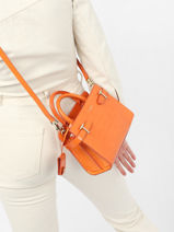 Handtas S Emilie Croco Leder Le tanneur Oranje emily TEMI16A0-vue-porte