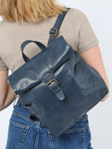 Sac  Dos Basilic pepper Blauw cow BCOW50-vue-porte