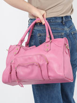 Handtas Pop Leder Basilic pepper Roze pop BPOC22-vue-porte