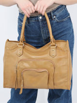 Schoudertas Pop Leder Basilic pepper Bruin pop BPOC31-vue-porte