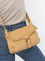Cross Body Tas Stone Leder Basilic pepper Bruin stone BSTN15-vue-porte