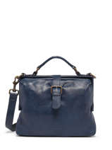 Handtas Cow Leder Basilic pepper Blauw cow BCOW05