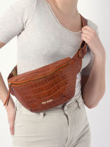 Heuptasje La Banane Alligator Leder Paul marius Bruin alligator BANANALL-vue-porte