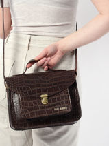 Cross Body Tas Mlle George Alligator Leder Paul marius Bruin alligator GEORGALL-vue-porte