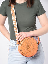 Cross Body Tas K Circle Leder Karl lagerfeld Oranje k circle 231W3054-vue-porte