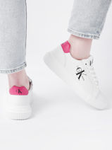 Sneakers Uit Leder Calvin klein jeans Wit women 82301W-vue-porte