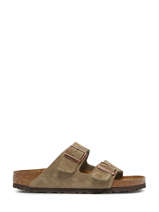 Slippers Arizona Uit Leder Birkenstock Bruin women 951303