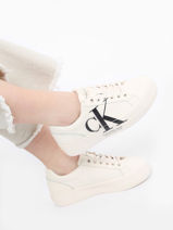 Sneakers Uit Leder Calvin klein jeans Wit women 9080LB-vue-porte