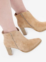Enkellaarsjes Met Hak Uit Leder Myma Beige women 6600-vue-porte