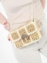 Cross Body Tas Moon Raffia Vanessa bruno Beige moon raphia 81V40533-vue-porte