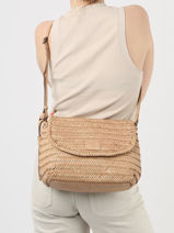 Cross Body Tas Goa Leder Basilic pepper Beige goa BGOA02-vue-porte