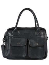 Shoppingtas Vintage Leder Paul marius Zilver vintage F9774-1