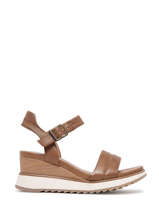 Sandalen Met Sleehak Uit Leder Tamaris Bruin women 20