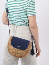 Cross Body Tas Gobi Stro Les tropeziennes Blauw gobi TZ03-vue-porte