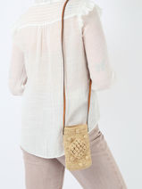 Cross Body Tas Raphia Gerard darel Beige raphia E454-vue-porte