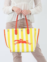 Longchamp Essential transat Schoudertas Geel-vue-porte