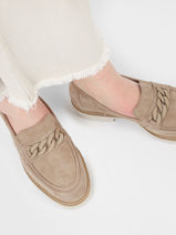 Mocassins Salka Velcalf Uit Leder Mephisto Beige women P5141719-vue-porte