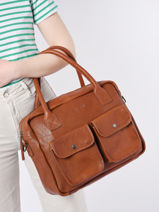 Shoppingtas Vintage Leder Paul marius Bruin vintage DANDY-vue-porte